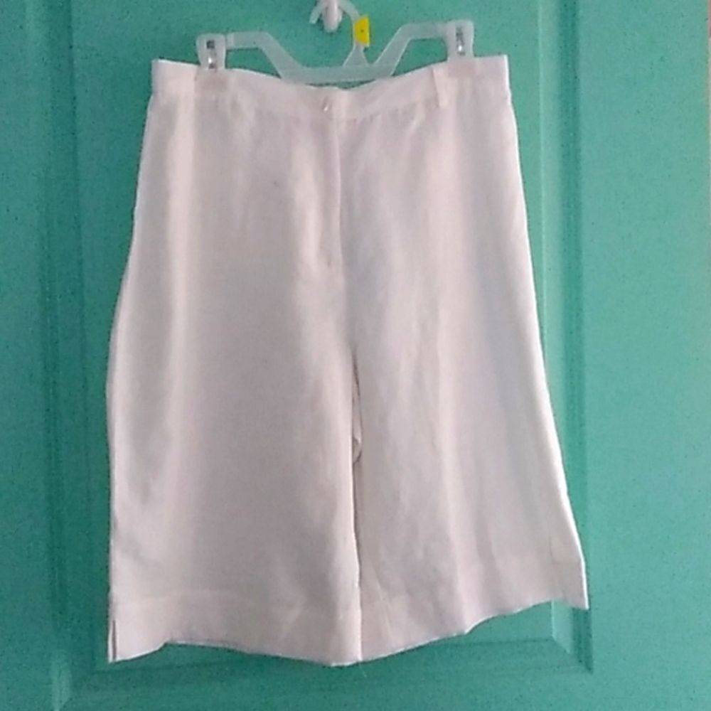 JM COLLECTION 100% LINEN CROP PANTS SZ 14